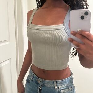 Cotton On Ribbed Crop Top - Light Green